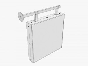 Street store sign mockup 01 3D Model