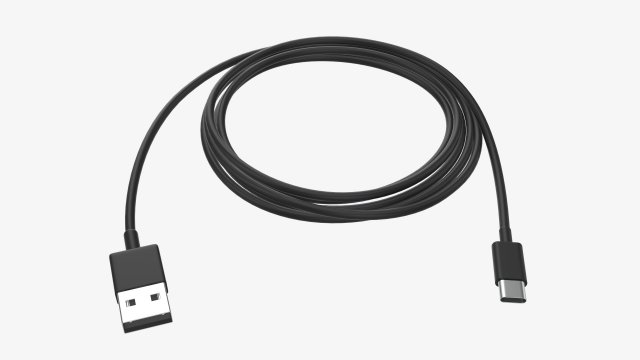 USB-C to USB cable black Modèle 3D .c4d .max .obj .3ds .fbx .stl .blend 