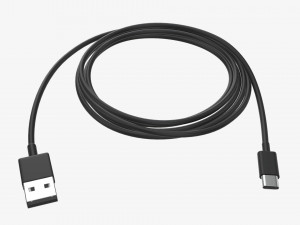 USB-C to USB cable black 3D Model