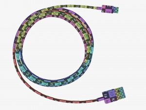 USB-C to USB cable black Modèle 3D