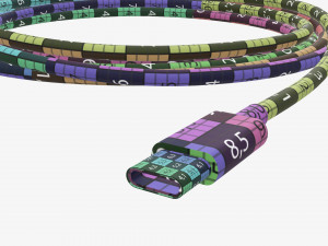 USB-C to USB cable black Modèle 3D