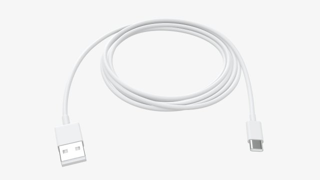 USB-C to USB cable white 3Dモデル .c4d .max .obj .3ds .fbx .stl .blend 