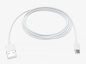 USB-C to USB cable white 3D Model