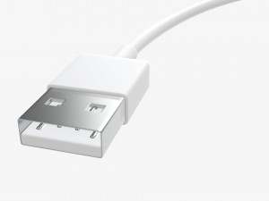 USB-C to USB cable white 3Dモデル