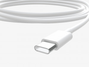 USB-C to USB cable white 3Dモデル