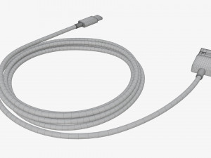 USB-C to USB cable white 3Dモデル