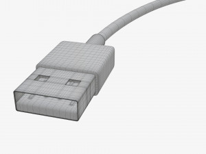 USB-C to USB cable white 3Dモデル