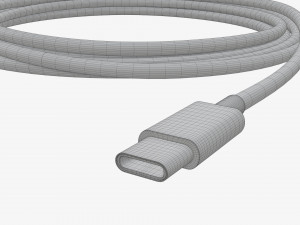 USB-C to USB cable white 3Dモデル