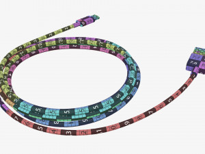 USB-C to USB cable white 3Dモデル