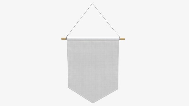 Wall pennant short 3D Model .c4d .max .obj .3ds .fbx .stl .blend 
