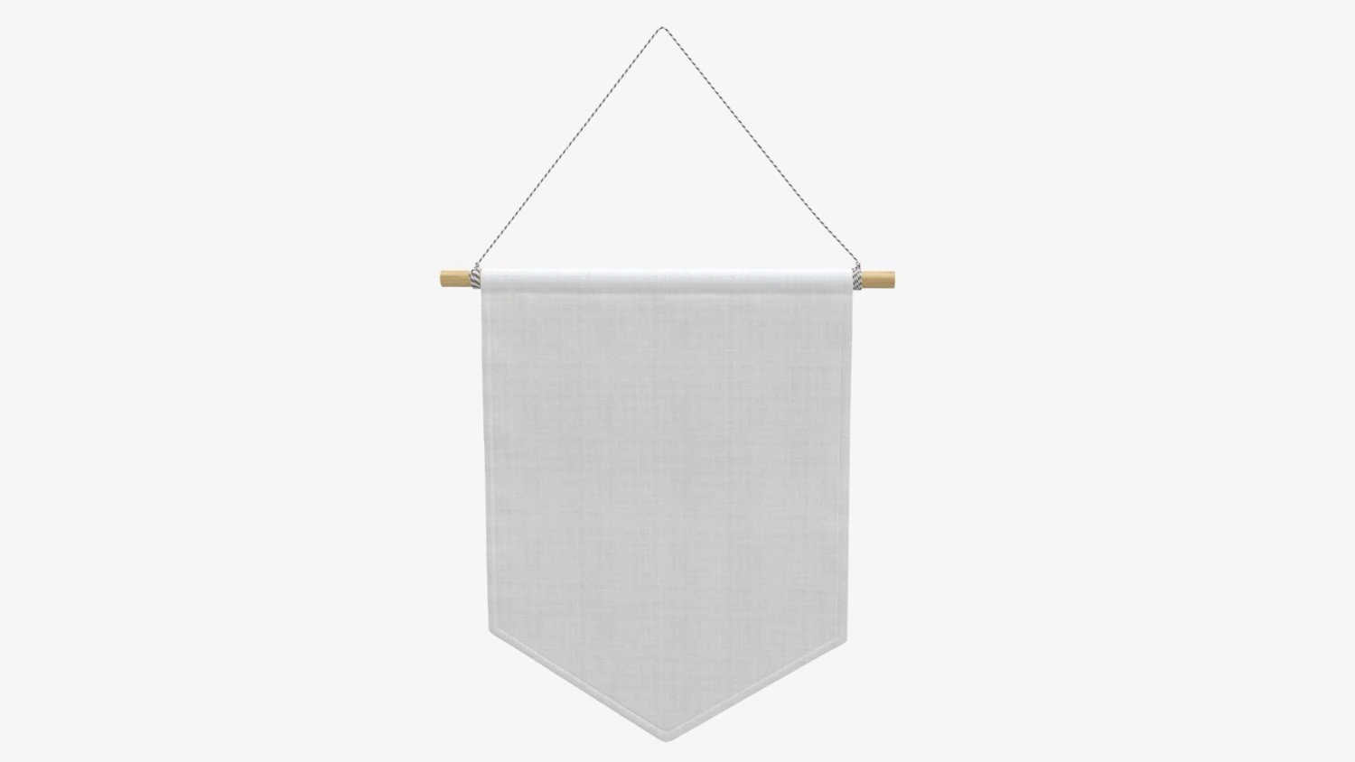 Wall pennant short 3D Model .c4d .max .obj .3ds .fbx .stl .blend 