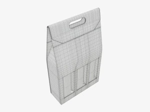 Wine three bottle display packaging 3D Model