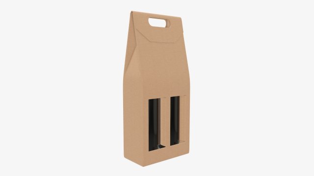 Wine two bottle display packaging 3D मॉडल .c4d .max .obj .3ds .fbx .stl .blend 