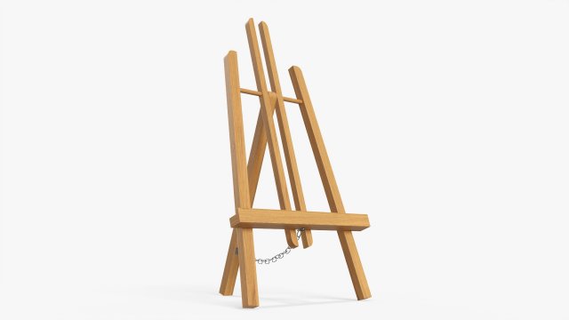 Carved Wood Easel for Painting 3D model