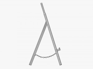 Wooden easel 3D-Modell