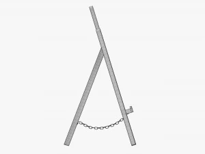 Wooden easel 3D Model