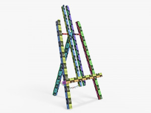 Wooden easel 3D-Modell