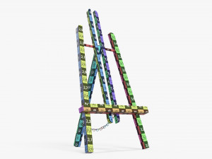 Wooden easel 3D-Modell