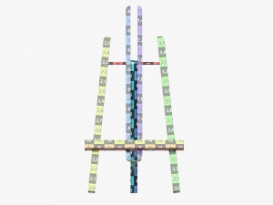 Wooden easel 3D-Modell