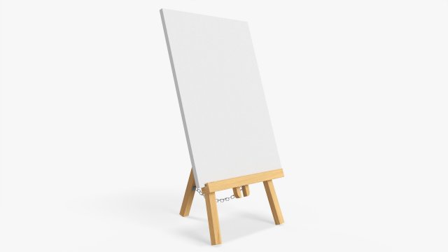 Wooden easel with painting 01 Modelo 3D .c4d .max .obj .3ds .fbx .stl .blend 