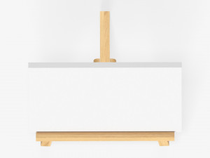 Wooden easel with painting 01 Modelo 3D