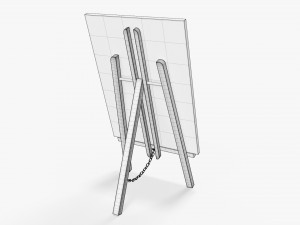 Wooden easel with painting 01 Modelo 3D