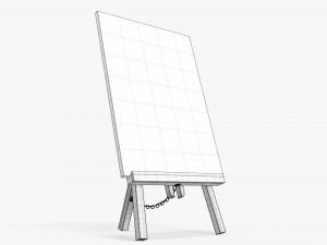 Wooden easel with painting 01 Modelo 3D