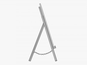 Wooden easel with painting 01 Modelo 3D