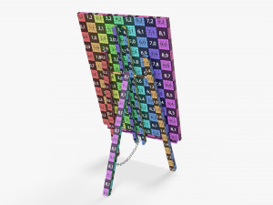 Wooden easel with painting 01 Modelo 3D
