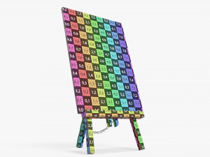Wooden easel with painting 01 Modelo 3D