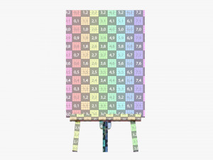 Wooden easel with painting 01 Modelo 3D