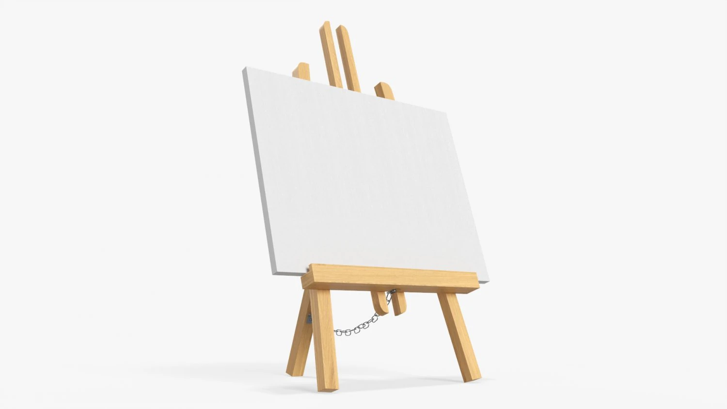 Wooden easel with painting 02 3D Model .c4d .max .obj .3ds .fbx .stl .blend