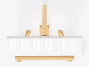 Wooden easel with painting 02 3D Model