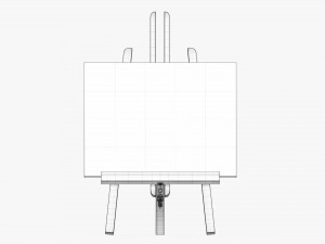 Wooden easel with painting 02 3D 모델