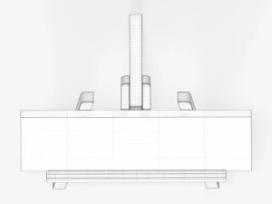 Wooden easel with painting 02 3D Model