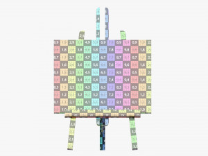 Wooden easel with painting 02 3D 모델