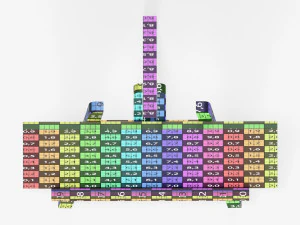Wooden easel with painting 02 3D Model