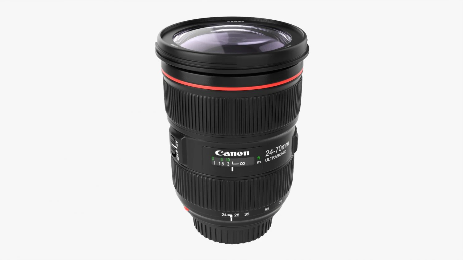 Canon DSLR EF 24-70mm f28L II USM Lens 3D Model .c4d .max .obj .3ds .fbx .stl .blend 