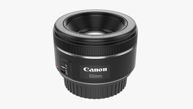 Canon DSLR EF 50mm f18 STM Lens Model 3D .c4d .max .obj .3ds .fbx .stl .blend 