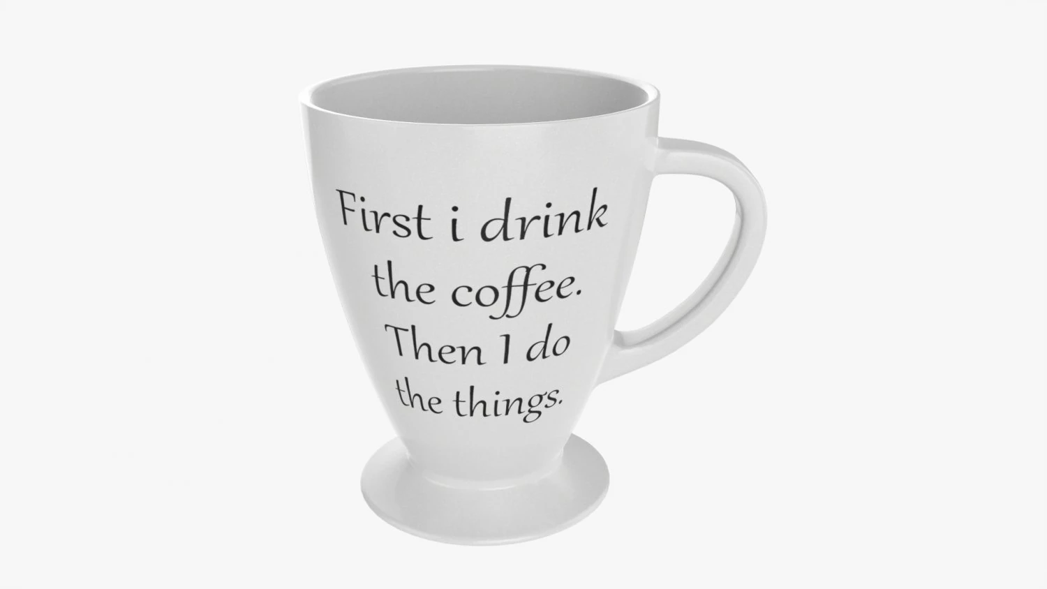 Coffee mug with handle 01 3D Model .c4d .max .obj .3ds .fbx .stl .blend