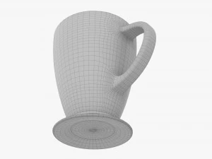 Coffee mug with handle 01 3D Model