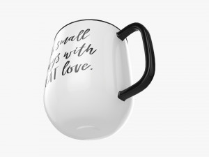 Coffee mug with handle 02 3Dモデル