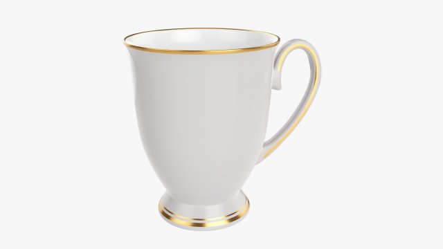 Coffee mug with handle 07 3D Модель .c4d .max .obj .3ds .fbx .stl .blend 