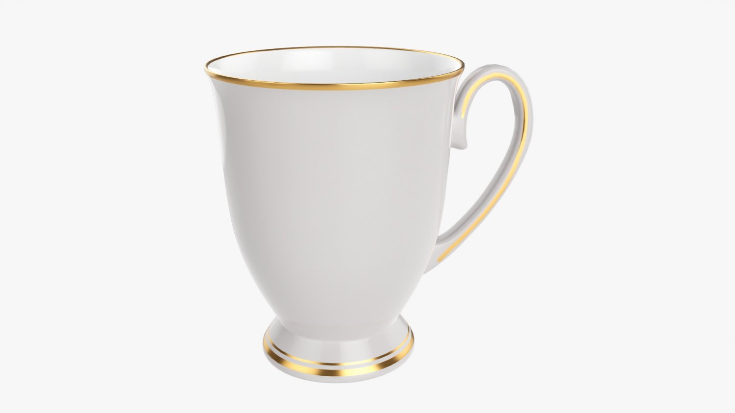 Transparent glass coffee mug with handle 09 3D model