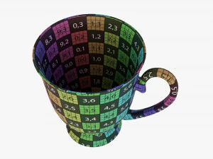 Caneca de caf&eacute; com al&ccedil;a 07 Modelo 3D