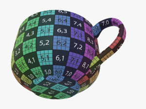 Coffee mug with handle 10 3D Model