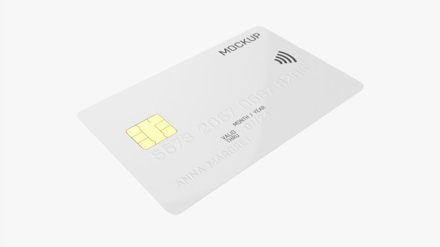 Credit debit card 01 3D Model .c4d .max .obj .3ds .fbx .stl .blend 