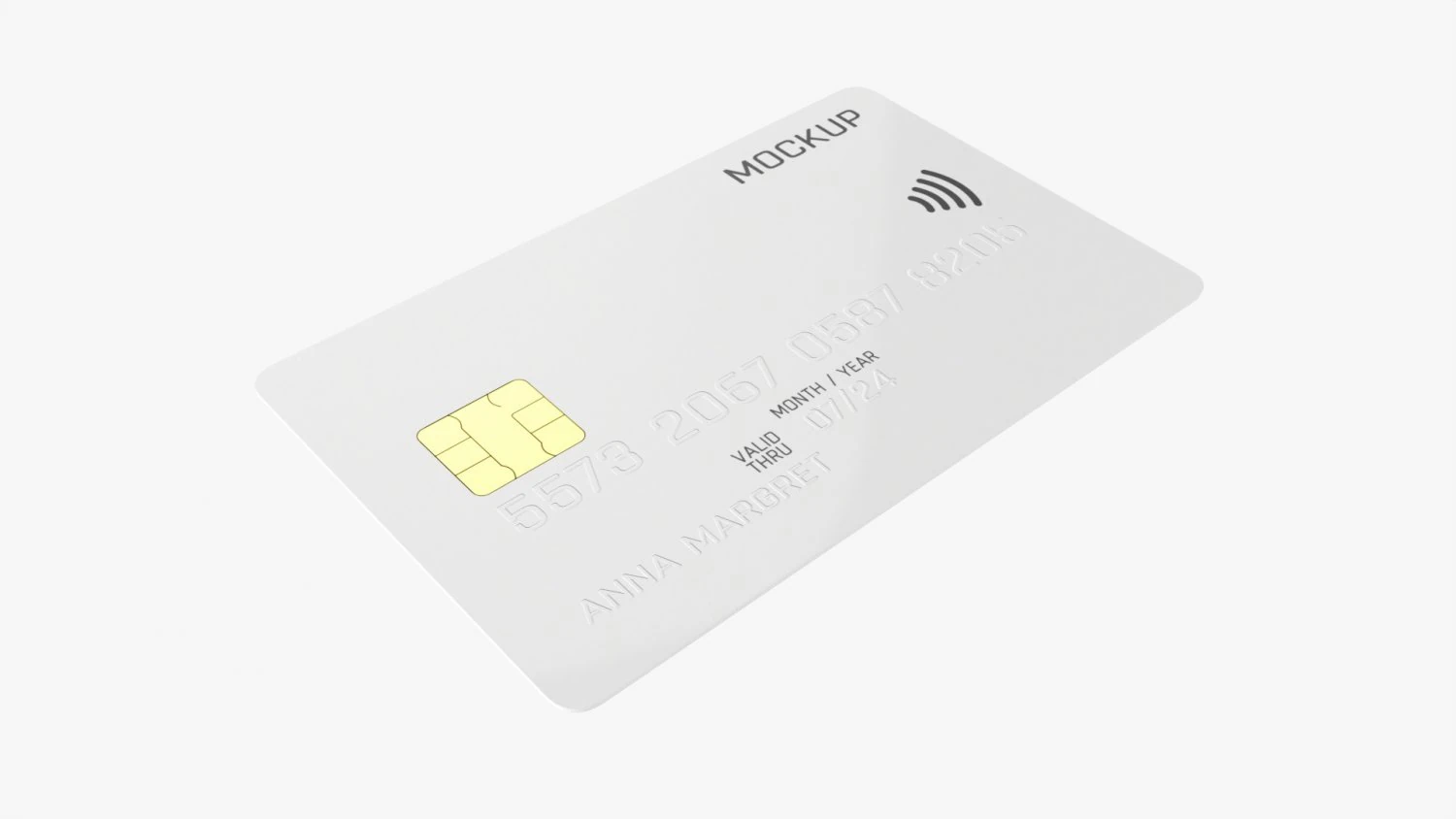 Credit debit card 01 3D Model .c4d .max .obj .3ds .fbx .stl .blend 