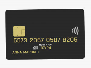 Credit debit card 02 3D Model