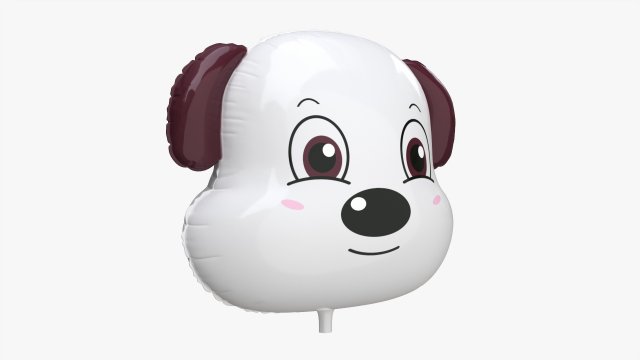 Decoration foil balloon 02 Dog 3D 모델 .c4d .max .obj .3ds .fbx .stl .blend 